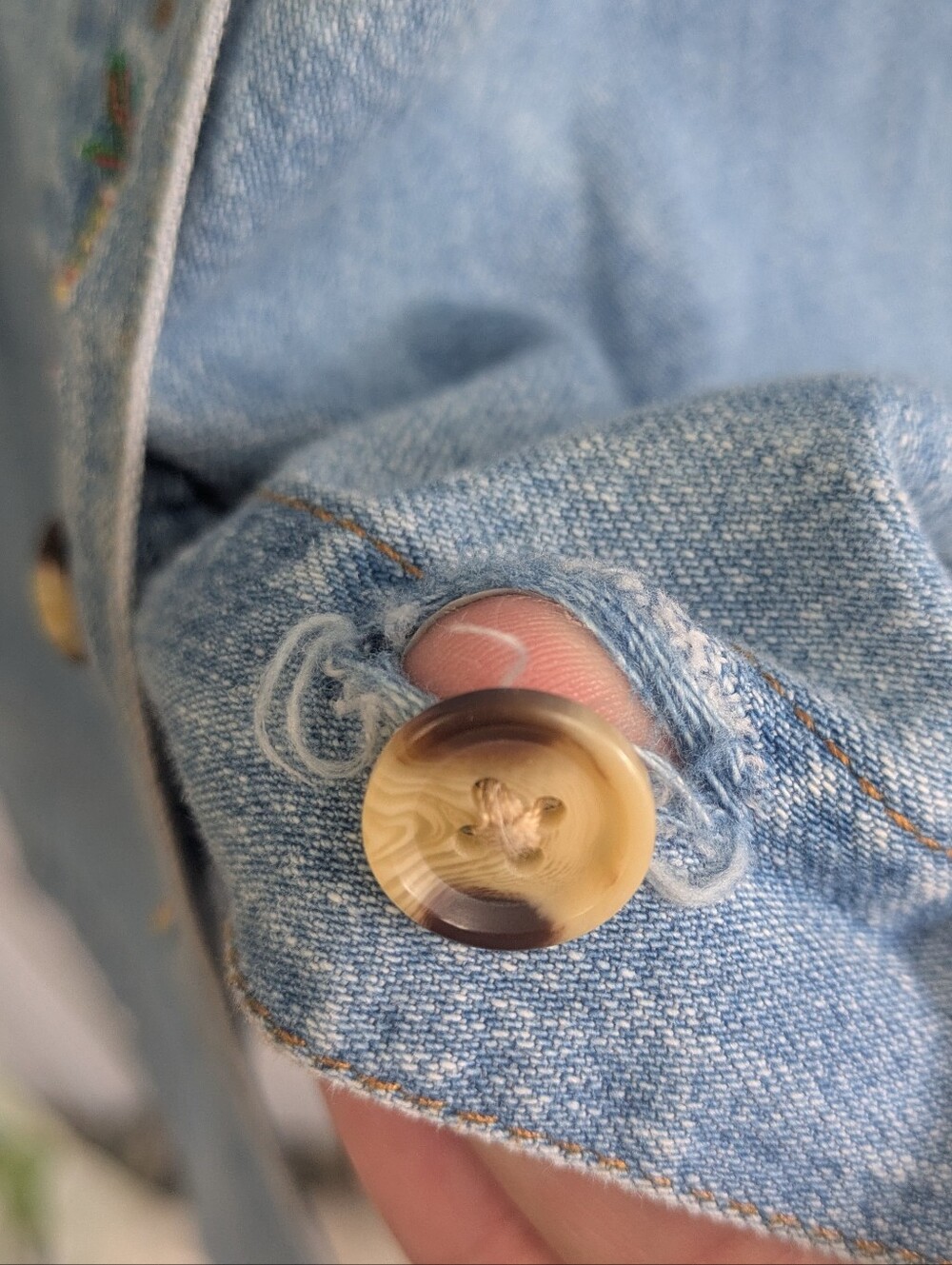 The Disney Catalog Vintage Fall Winnie the Pooh Denim Embroidered Button Dress - Picture 6 of 9